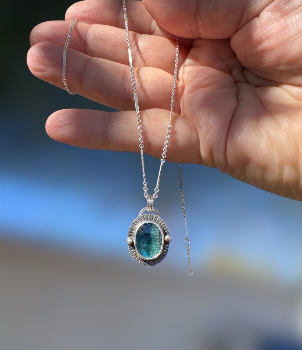 Teal Kyanite Necklace - Sky Island Jewelry