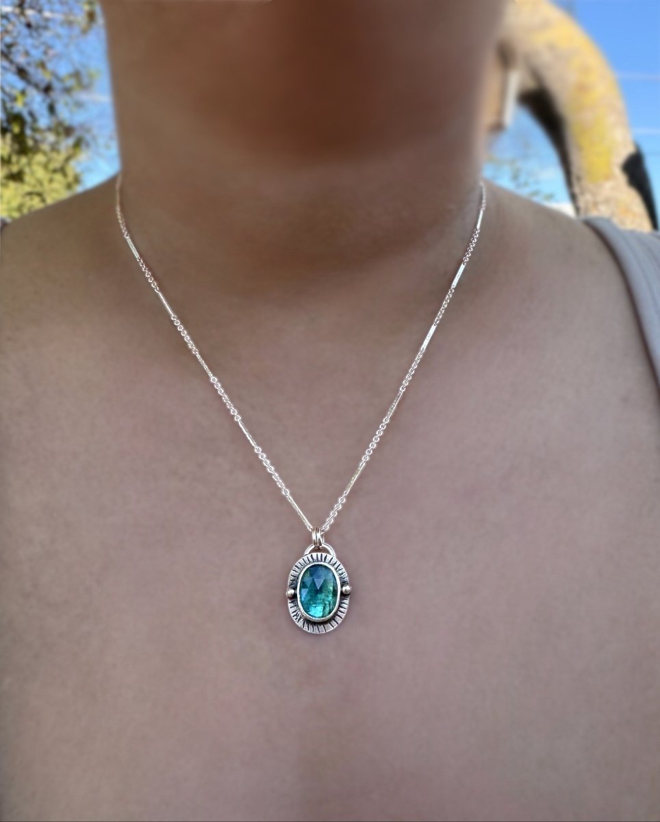 Teal Kyanite Necklace - Sky Island Jewelry