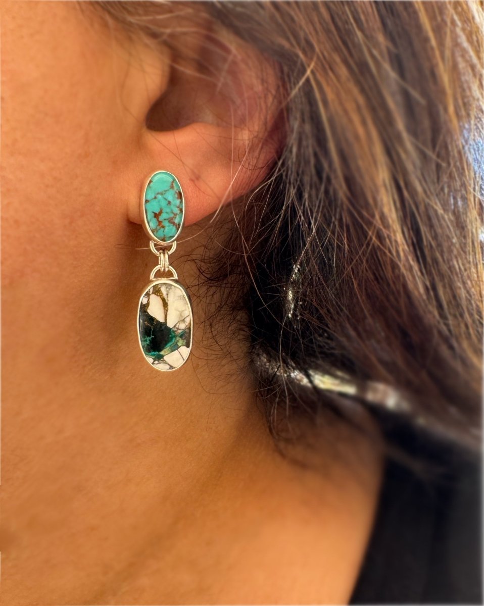 Turquoise Drop Earrings - Sky Island Jewelry