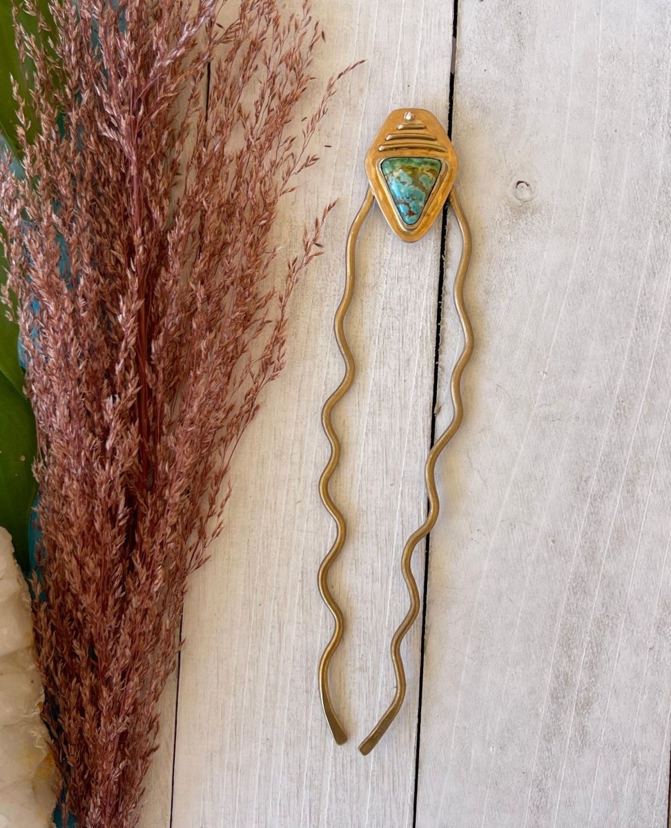 Turquoise Hair Fork - Sky Island Jewelry