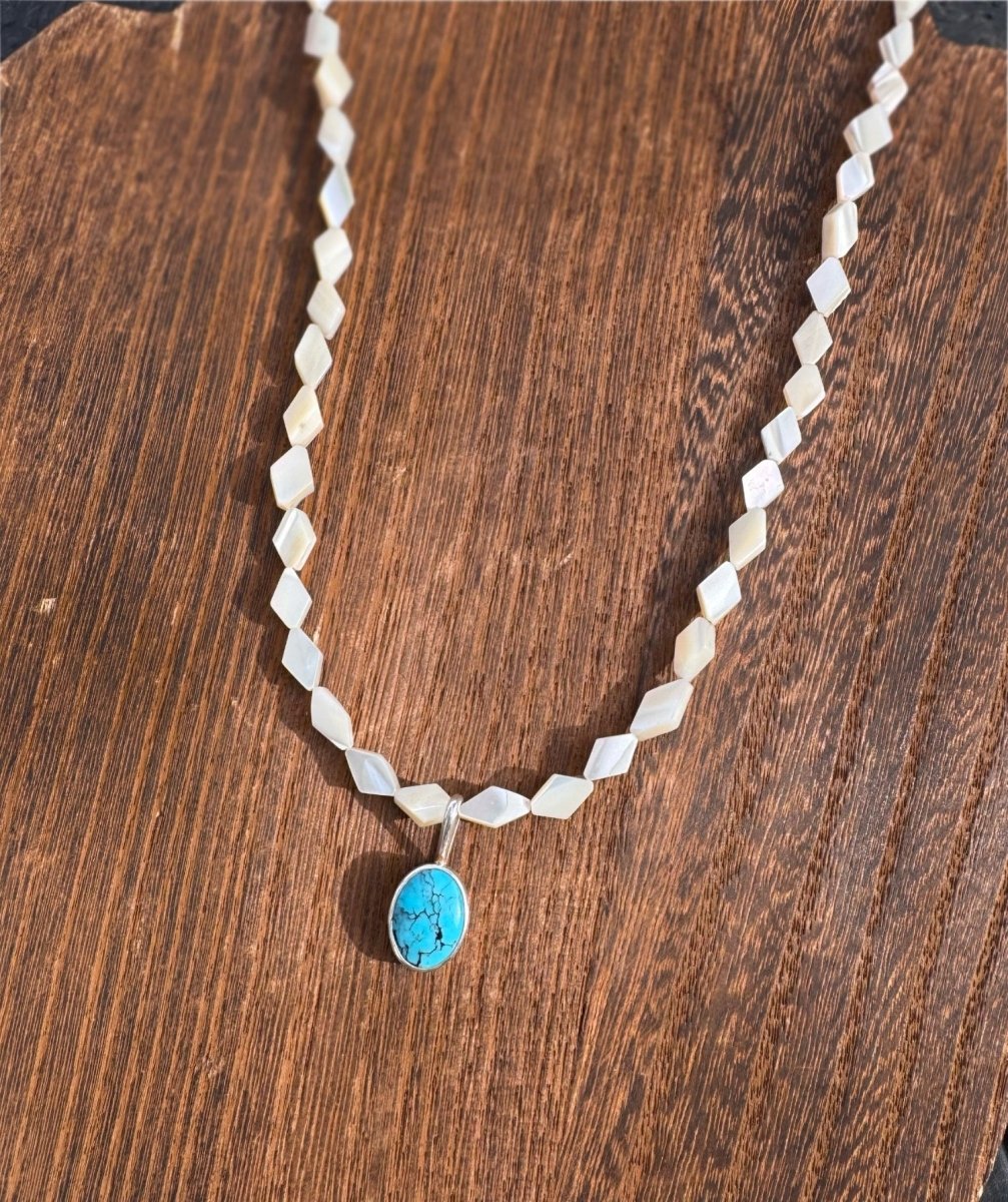 Turquoise & Mother of Pearl Necklace - Sky Island Jewelry