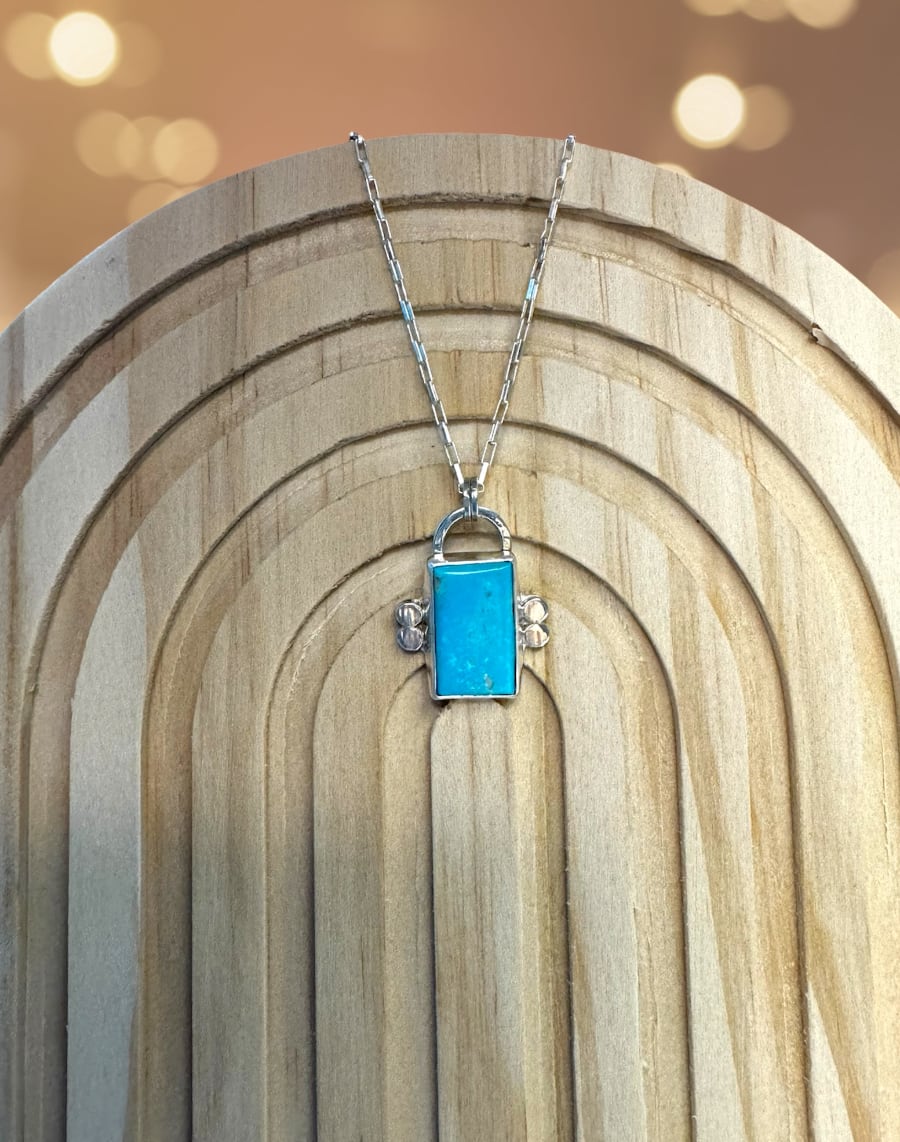 Turquoise Rectangle Necklace - Sky Island Jewelry