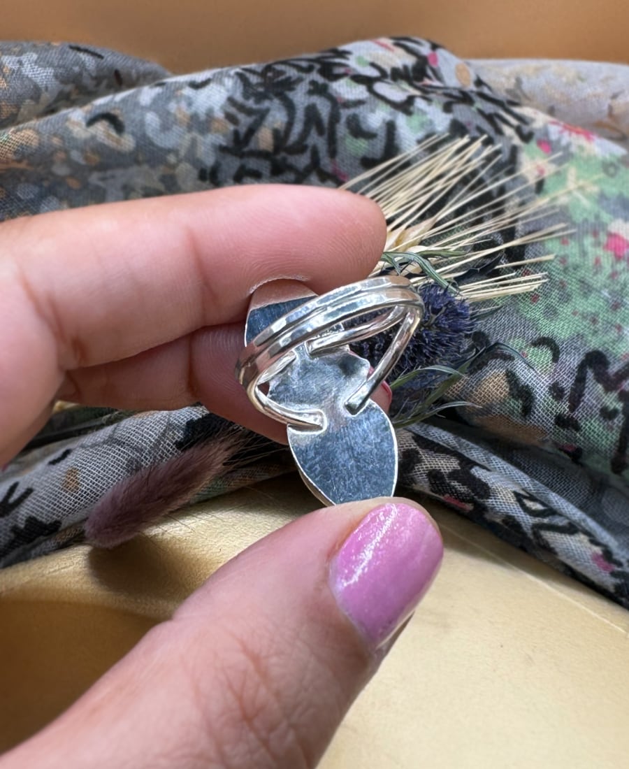 Turquoise & Scenic Dendritic Agate Ring - Sky Island Jewelry