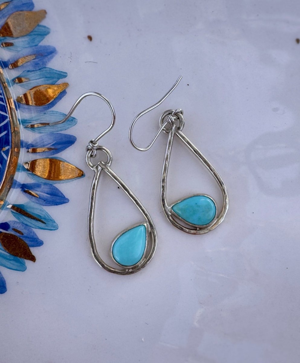 Turquoise Teardrop Earrings - Sky Island Jewelry