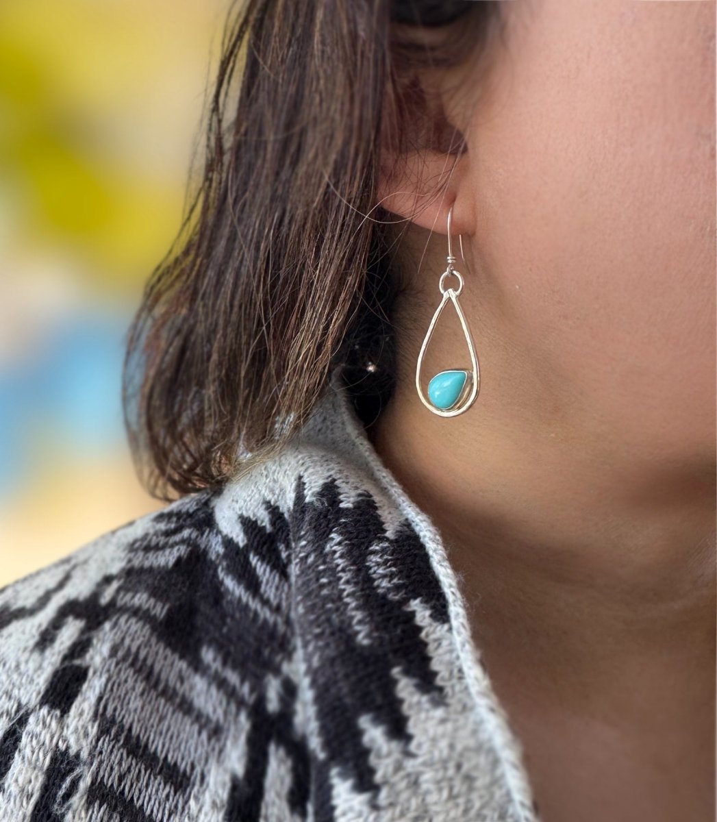 Turquoise Teardrop Earrings - Sky Island Jewelry