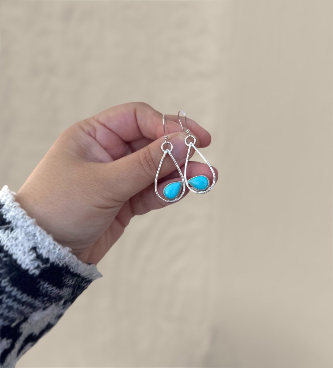 Turquoise Teardrop Earrings - Sky Island Jewelry