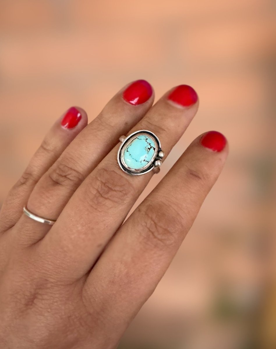 Turquoise Two Dot Ring - Sky Island Jewelry