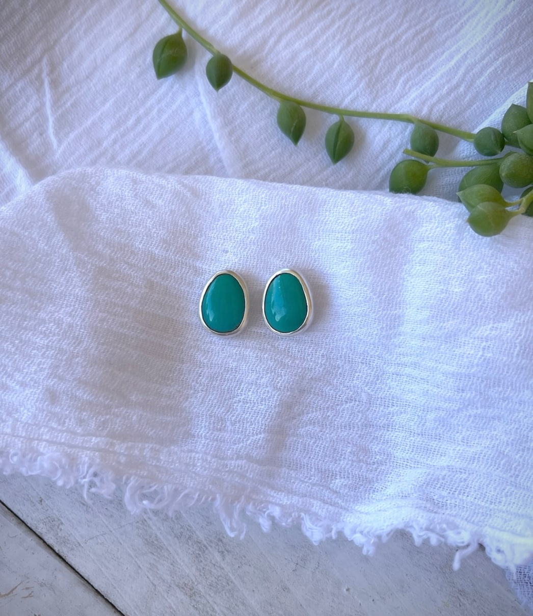 Sonoran turquoise sterling silver studs