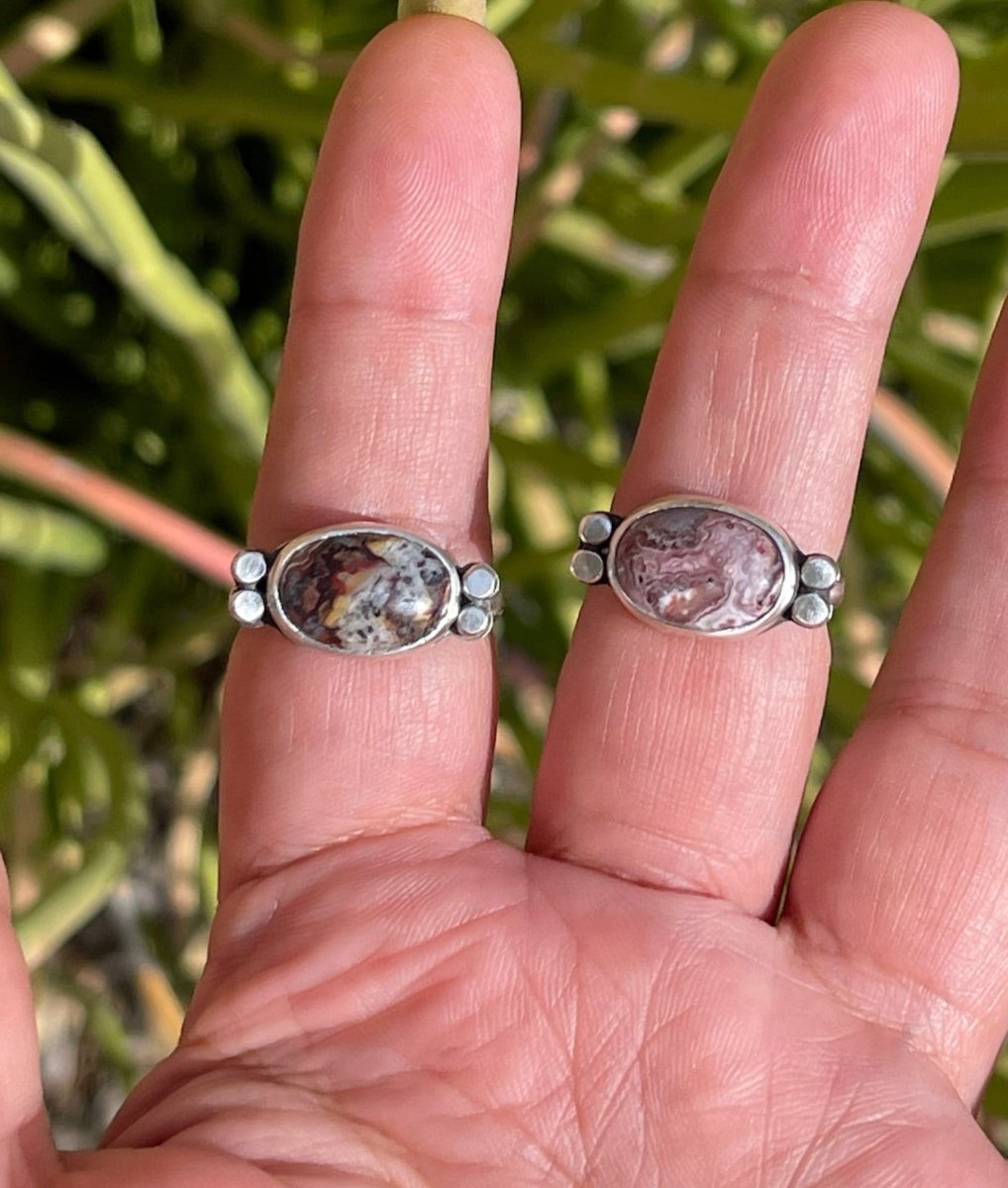 Crazy Lace Agate Horizontal Ring - Sky Island Jewelry
