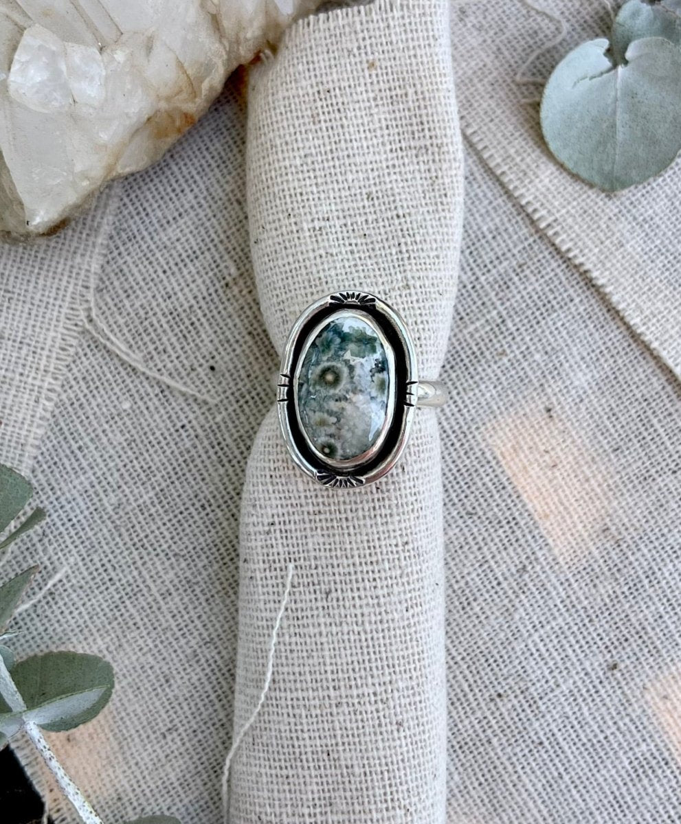 Green Ocean Jasper Ring - Sky Island Jewelry