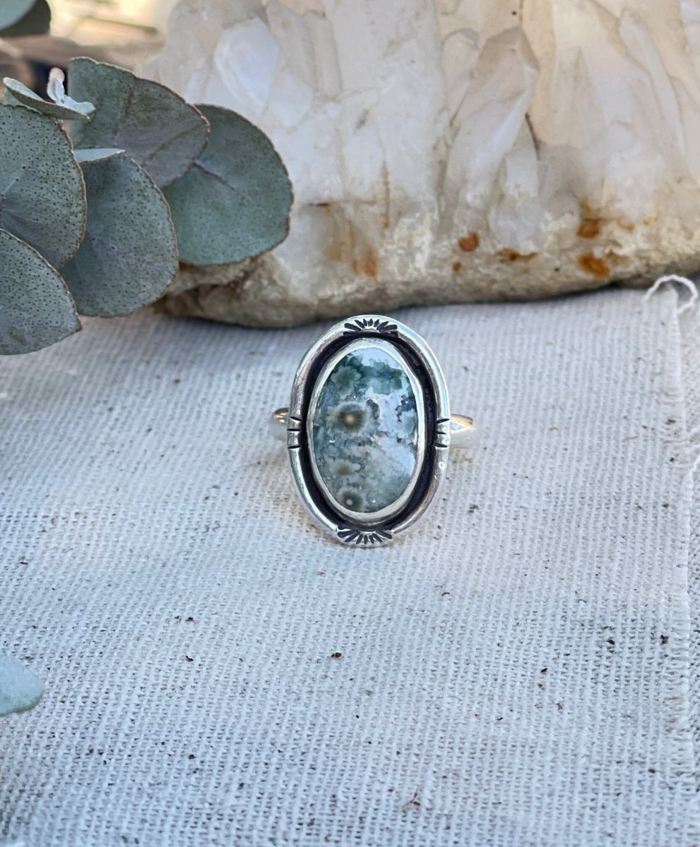 Green Ocean Jasper Ring - Sky Island Jewelry