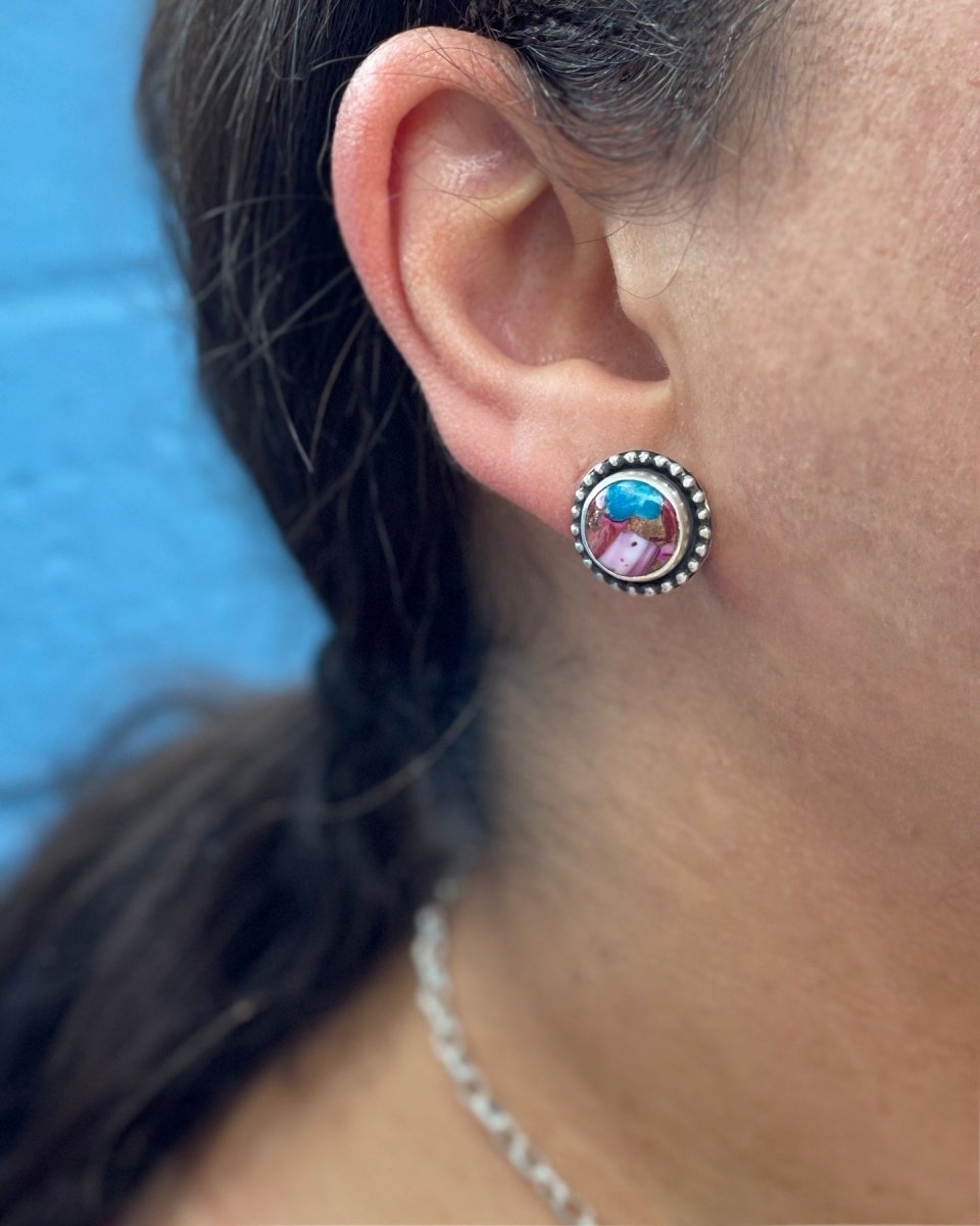 Kingman Spiny Oyster Studs - Sky Island Jewelry