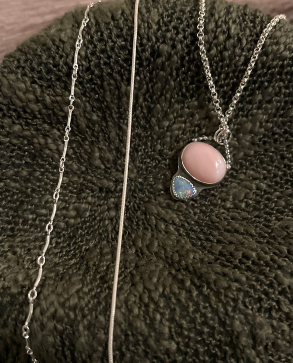 Pink Opal & Australian Opal Necklace - Sky Island Jewelry