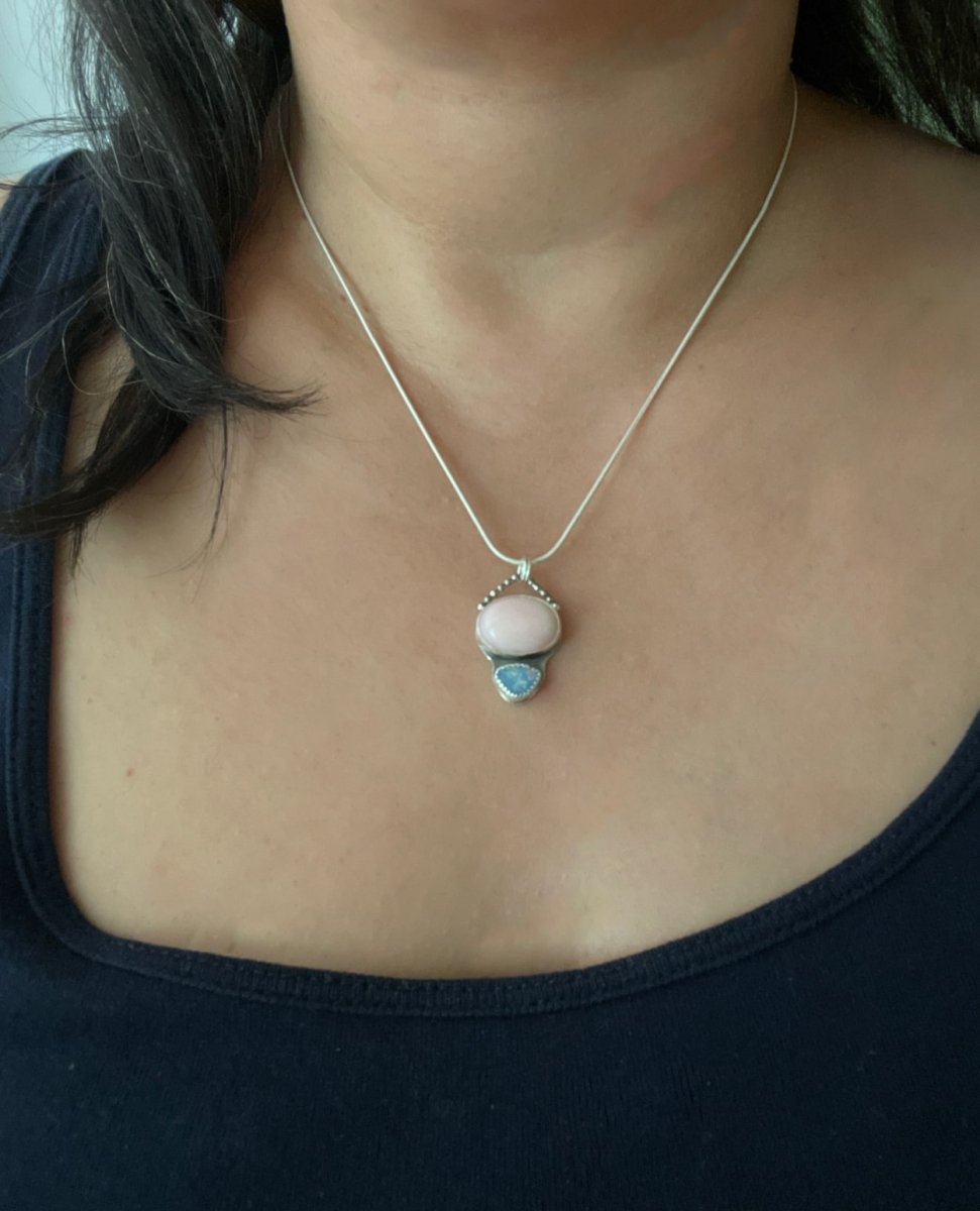 Pink Opal & Australian Opal Necklace - Sky Island Jewelry