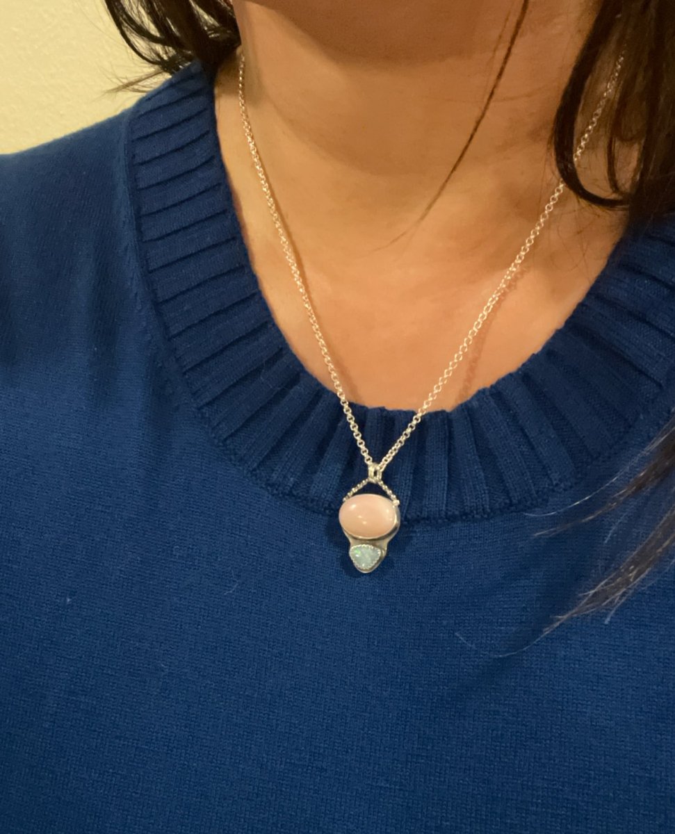 Pink Opal & Australian Opal Necklace - Sky Island Jewelry