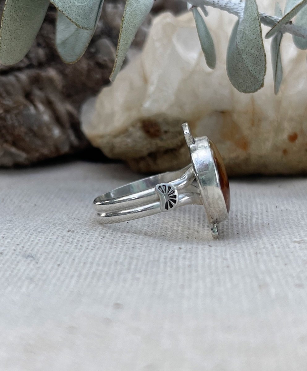 Plume Agate Fire Ring - Sky Island Jewelry