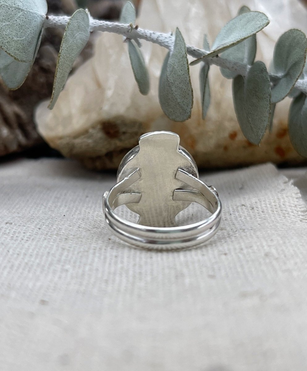 Plume Agate Fire Ring - Sky Island Jewelry