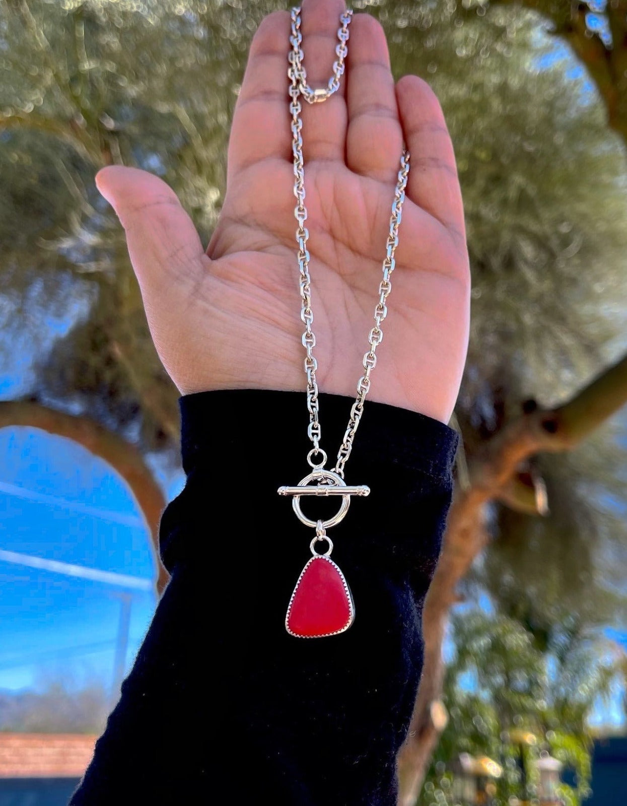 Red Gem Heart Necklace ❤️⭐️ Costume jewellery... - Depop