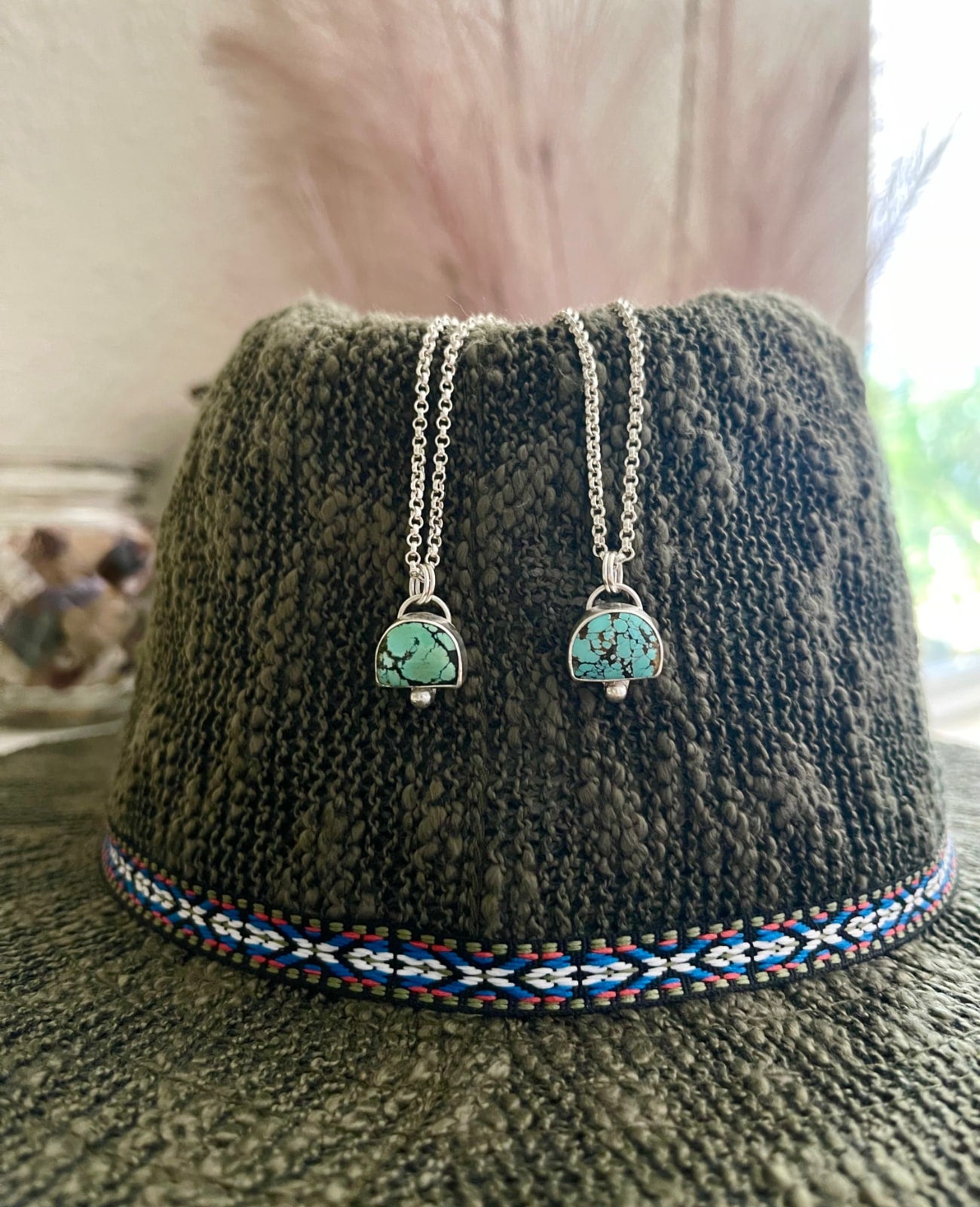 simple turquoise layering necklaces