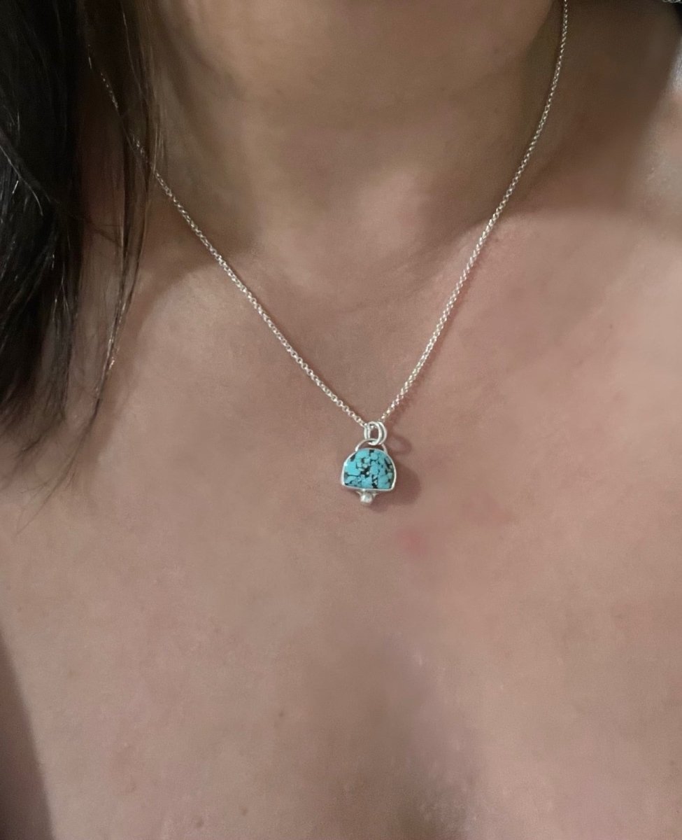 Turquoise Half Round Necklace - Sky Island Jewelry